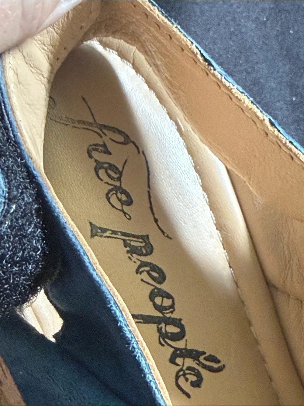 37 Free People Noelle PlatformTeal Suede Crisscross Platform Wedge  Italy 6.5